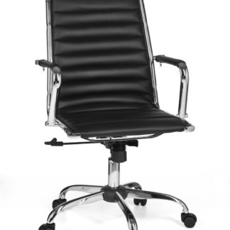Bürostuhl  Bezug Kunstleder Schreibtischstuhl Schwarz X-XL 110 kg Chefsessel höhenverstellbar Drehstuhl