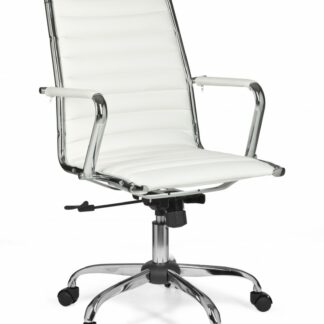 Bürostuhl Bezug Kunst-Leder Schreibtischstuhl Weiß X-XL 110 kg Chefsessel höhenverstellbar Drehstuhl