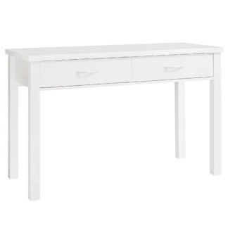 Schreibtisch TOULON Weiß mit 2 Schubladen 120 x 77 x 50 cm modern | Konsolentisch Schminktisch platzsparend | Laptoptisch Arbeitstisch für kleine Räume