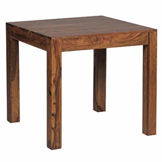 Esstisch MUMBAI Massivholz Sheesham 80 cm Esszimmer-Tisch Holztisch Design Küchentisch Landhaus-Stil dunkel-braun