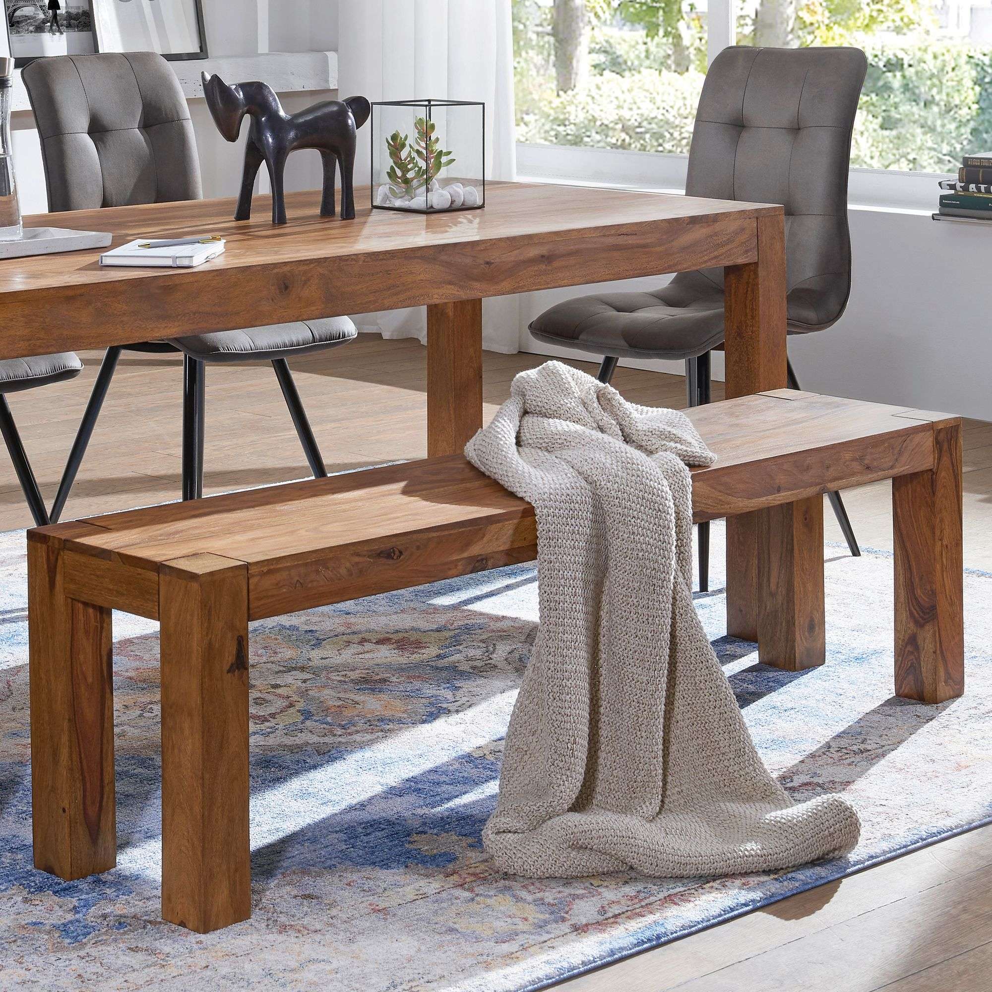 Esszimmer Sitzbank MUMBAI Massiv-Holz Sheesham 18 x 18 x 18 cm Holz-Bank Natur-Produkt Küchenbank im Landhaus-Stil Esszimmer Sitzbank MUMBAI Massiv-Holz Sheesham 18 x 18 x 18 cm Holz-Bank Natur-Produkt Küchenbank im Landhaus-Stil