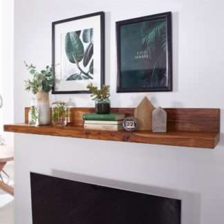 Wandregal MUMBAI Massiv-Holz Sheesham Holzregal 160 cm Landhaus-Stil Hänge-Regal Echt-Holz Wand-Board Natur-Produkt
