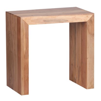 Beistelltisch MUMBAI Massiv-Holz Akazie 60 x 35 cm Wohnzimmer-Tisch Design dunkel-braun Landhaus-Stil Couchtisch