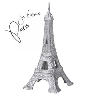Deko Design 3D Eiffelturm Modell Paris groß 24 x 53 x 24 cm Geschenk Metall Silbern | Dekoration Geschenkidee Frankreich | Figur Paris Tower modern