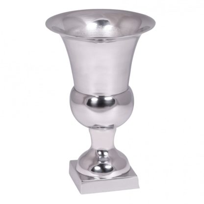 Pokal S Aluminium 27 x 18 cm Silber Glänzend Design Dekoration Modern | Alu Deko Kelch Glanz | Wohnung Dekoration Skulptur | Dekofigur Metall