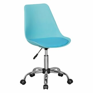 KORSIKA | Drehstuhl Kunstleder Blau | Drehsessel Wartezimmerstuhl | Schreibtischstuhl Rückenlehne verstellbar