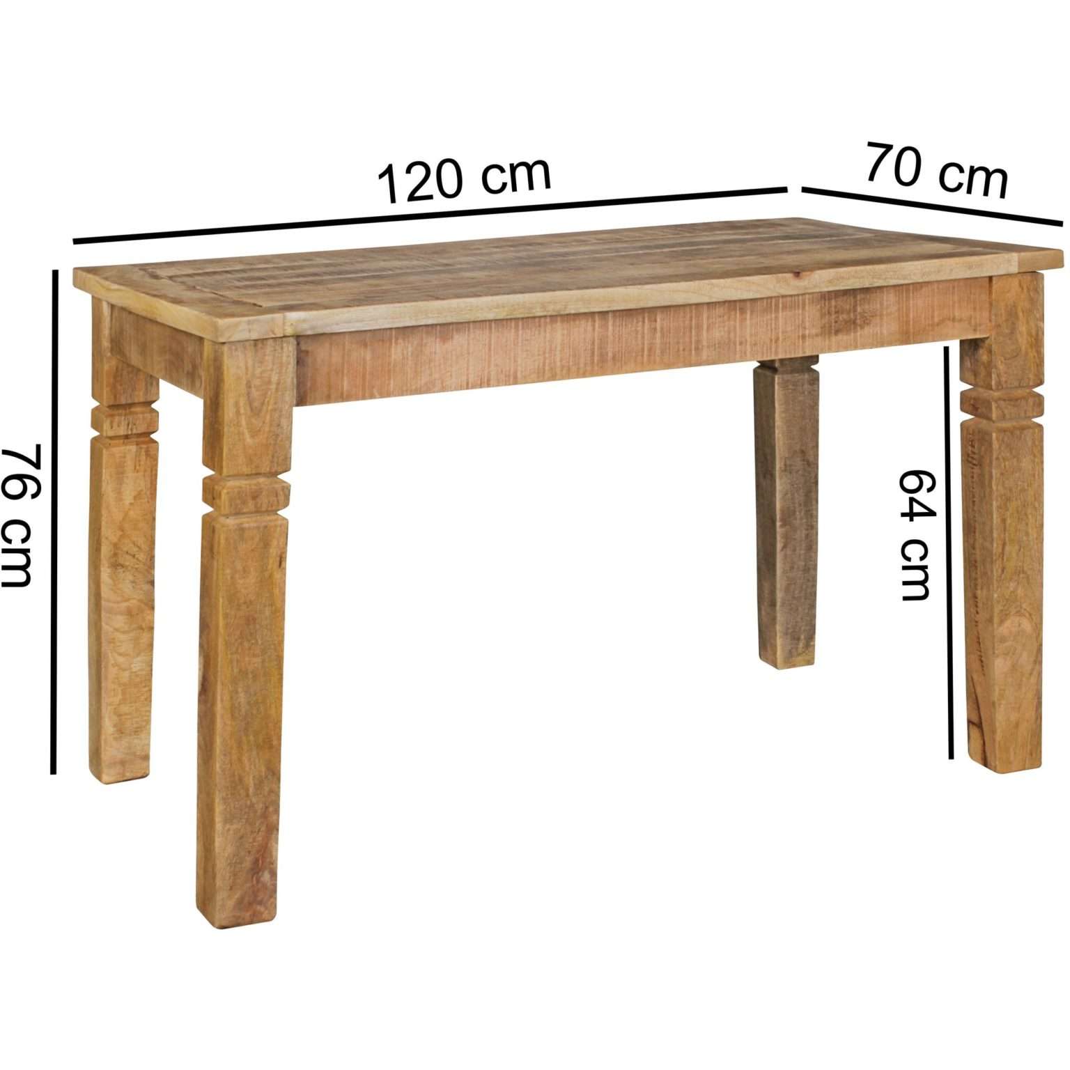 Esszimmertisch Braun 120 x 76 x 70 cm Mango Massivholz kaufen