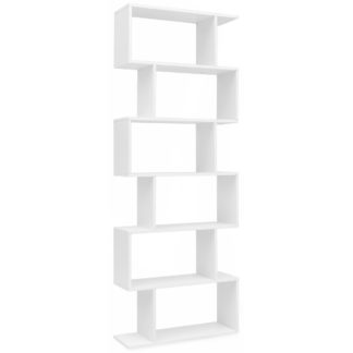 Modernes Designer Bücherregal Weiß 80x68,5x29,5 cm Regal Standregal Flurregal Schuhregal Schmal Dekoregal Holz Holzregal mit Fächern Ablageregal 
