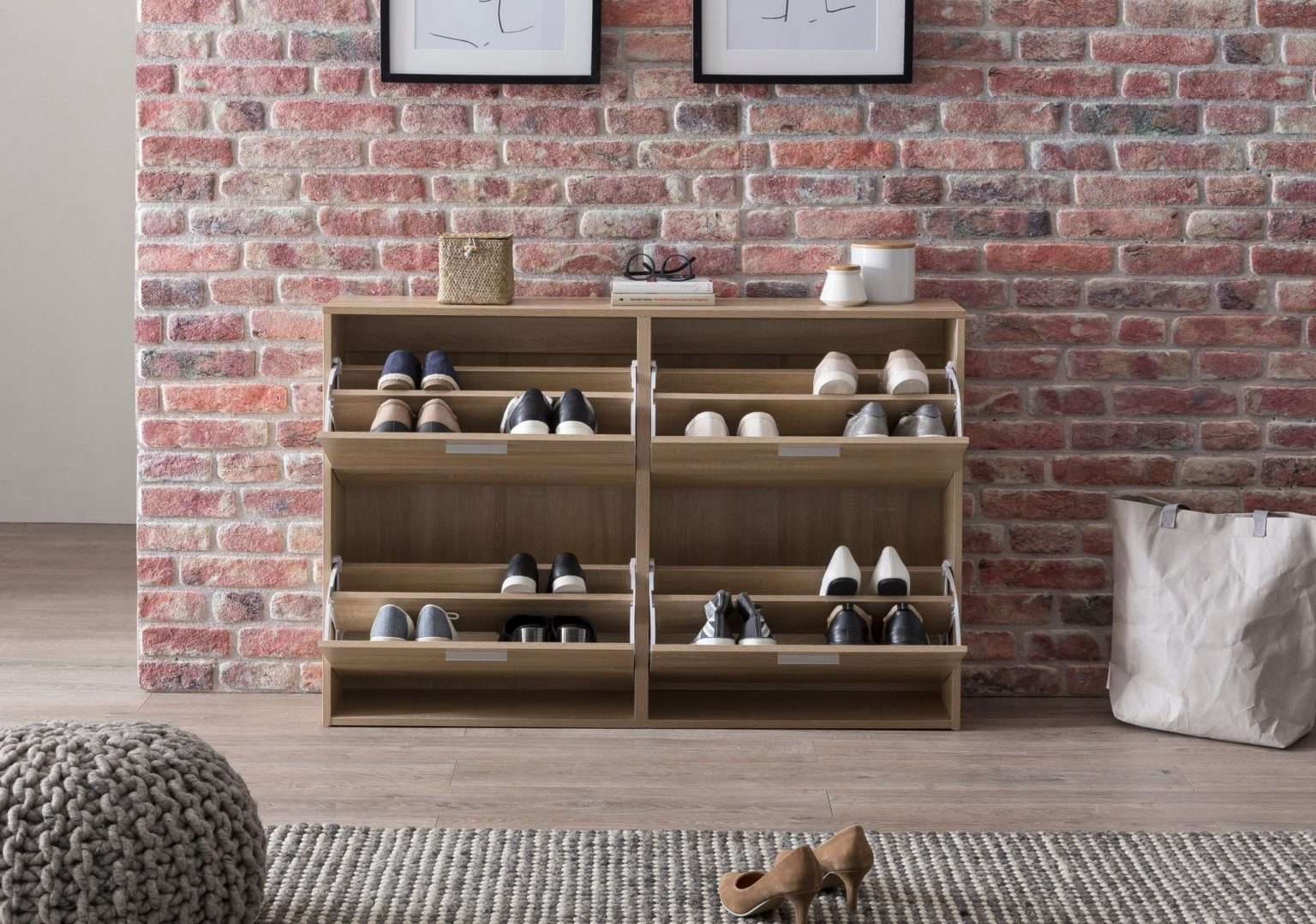 Schuhschrank Modern 120 x 81 x 24 cm Holz online kaufen
