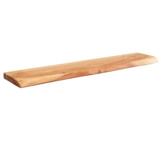 Wandregal mit Baumkante Akazie Massivholz 80 cm | Design Schweberegal Wandboard Massiv | Regal Holz Natur | Landhausstil Hängeregal