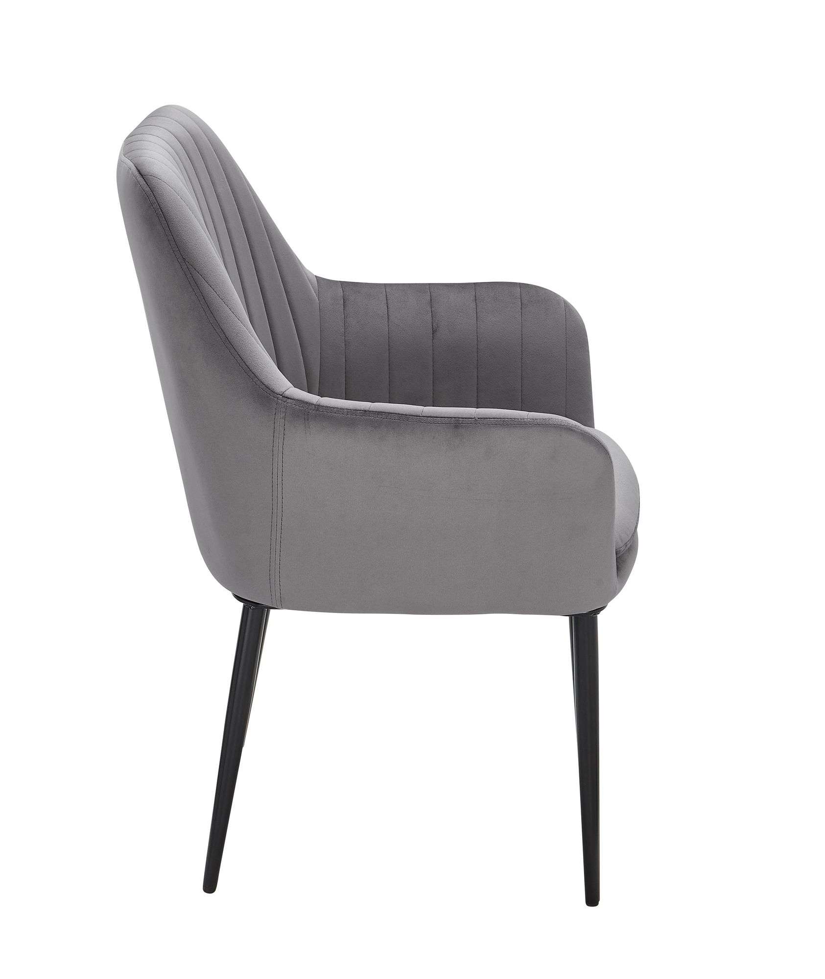 Esszimmerstuhl Samt Hellgrau Gepolstert online kaufen