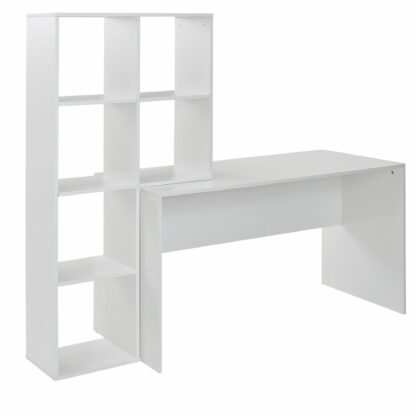 Schreibtisch mit Regal Weiß 170x59x143