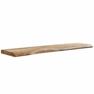 Wandregal mit Baumkante Akazie Massivholz 120 cm | Design Schweberegal Wandboard Massiv | Regal Holz Natur | Landhausstil Hängeregal