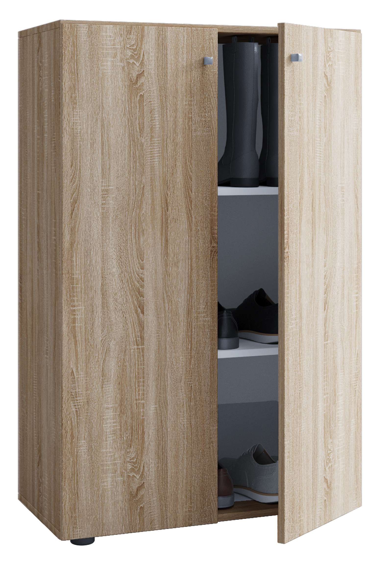 Büroschrank VCM Lona XL mit Drehtüren - Sonoma-Eiche Kern-Nussbaum