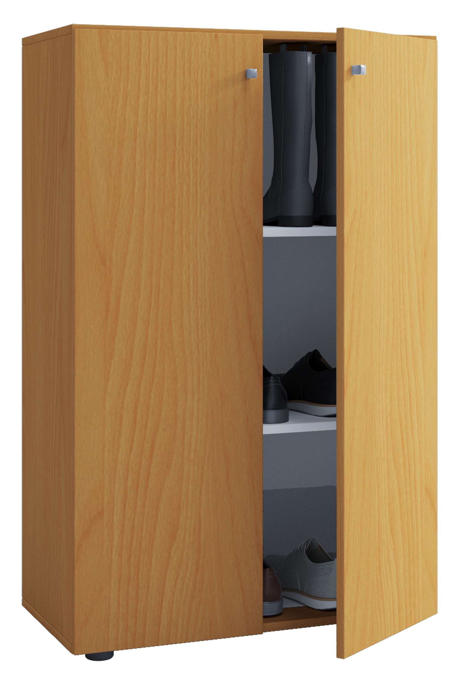 Büroschrank VCM Lona XL mit Drehtüren - Buche Kern-Nussbaum
