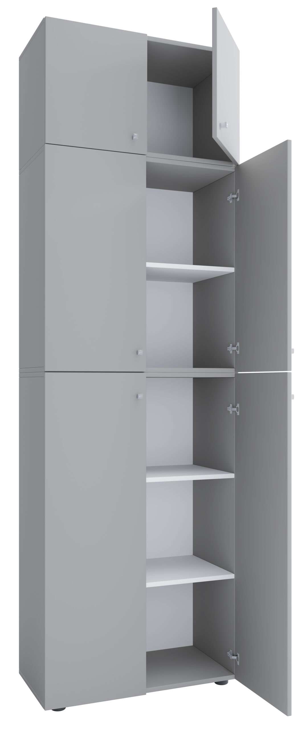 Kleiderschrank VCM Lona XXL Drehtüren | Mit Aufsatz - Grau